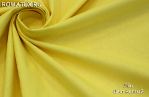 Натуральная ткань для постельного белья Лен желтый