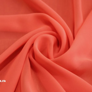 Ткань для туники Шифон однотонный цвет красно-оранжевый