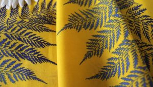 Ткань портьерный Лен Папоротник цвет Желтый