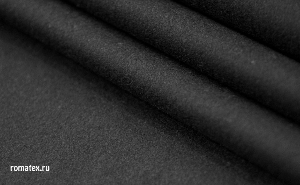 Ткань пальтовое сукно ворсовое цвет черный